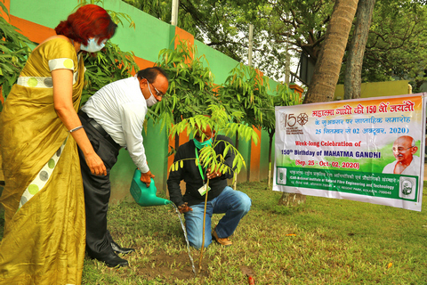 Tree plantation by the Director